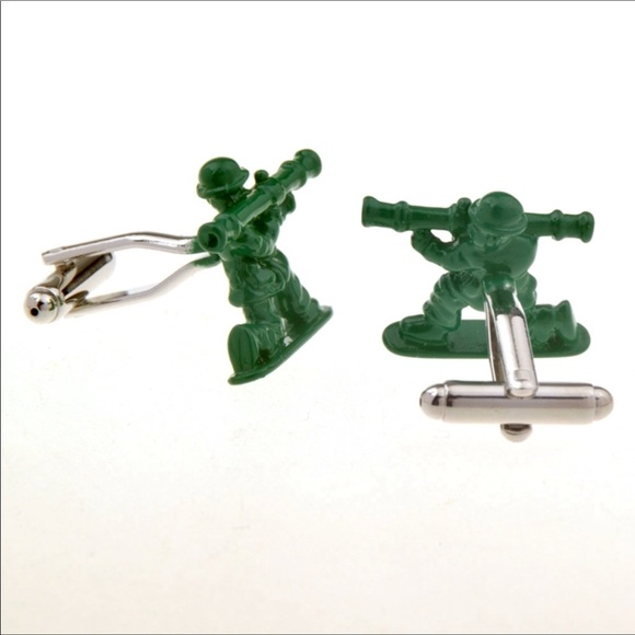 Stainless Steel Army Men Cufflinks New In Box - Picture 6 of 8